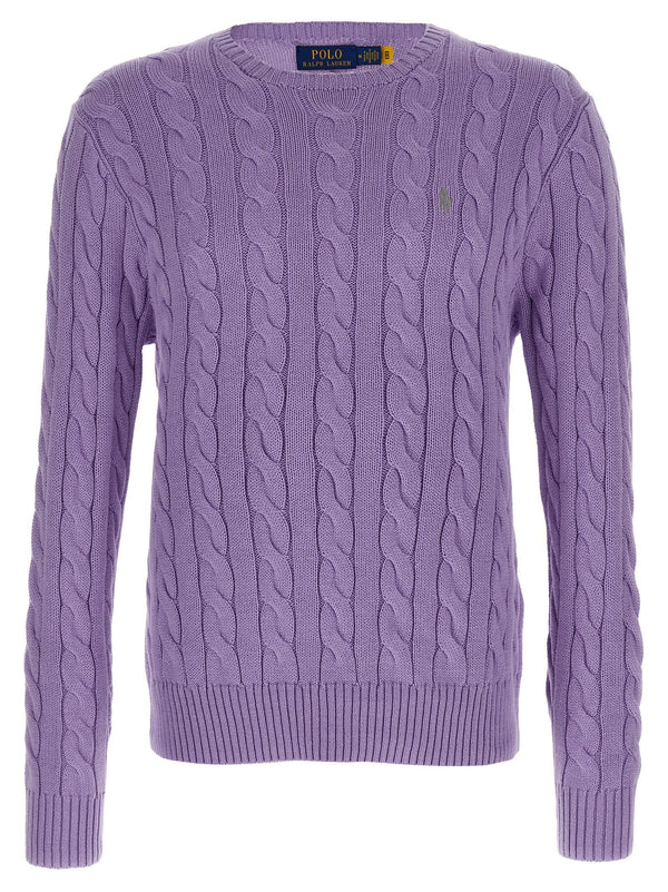 Polo Ralph Lauren Cable-Knit Cotton Sweater — lavender