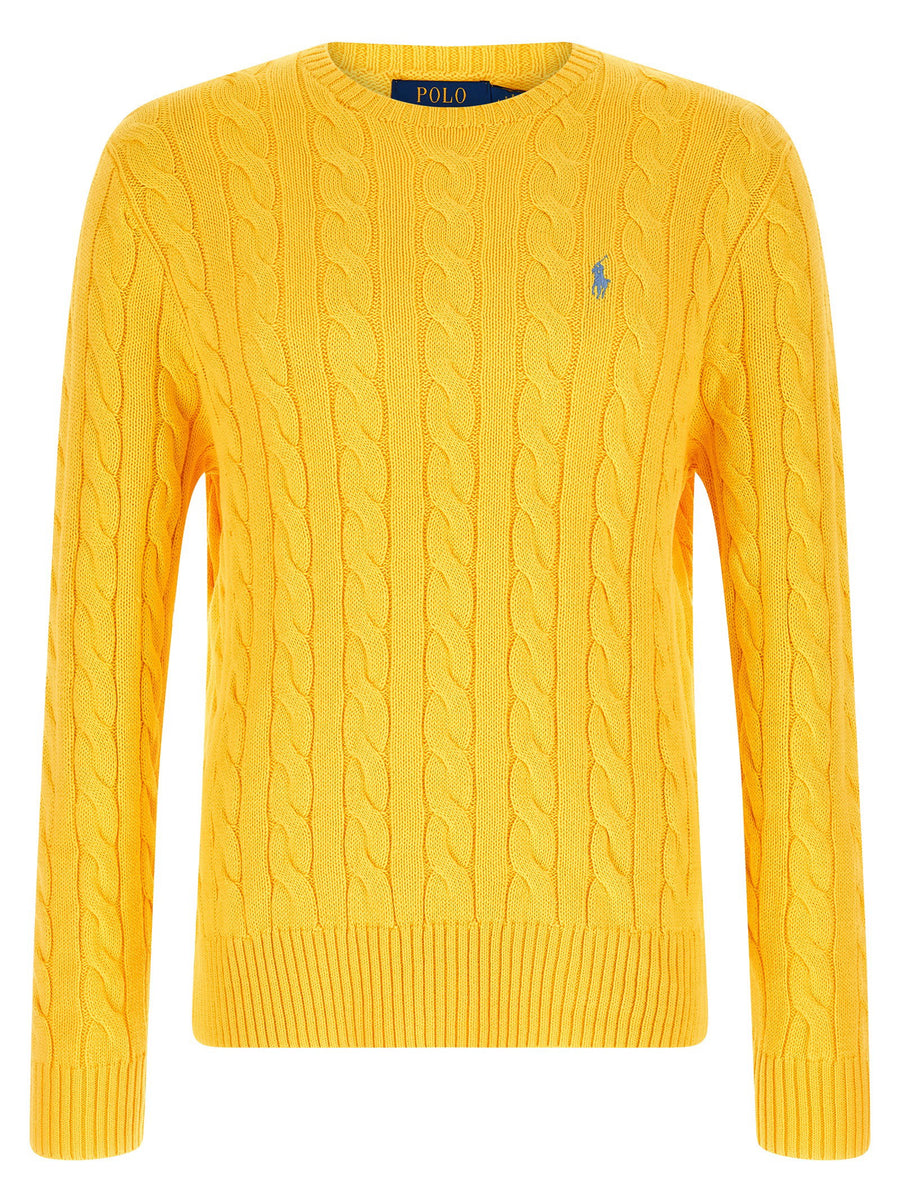 Polo Ralph Lauren Cable-Knit Cotton Sweater — Yellow