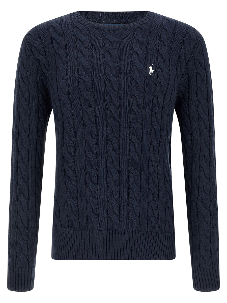 Polo Ralph Lauren Cable-Knit Cotton Sweater — Navy