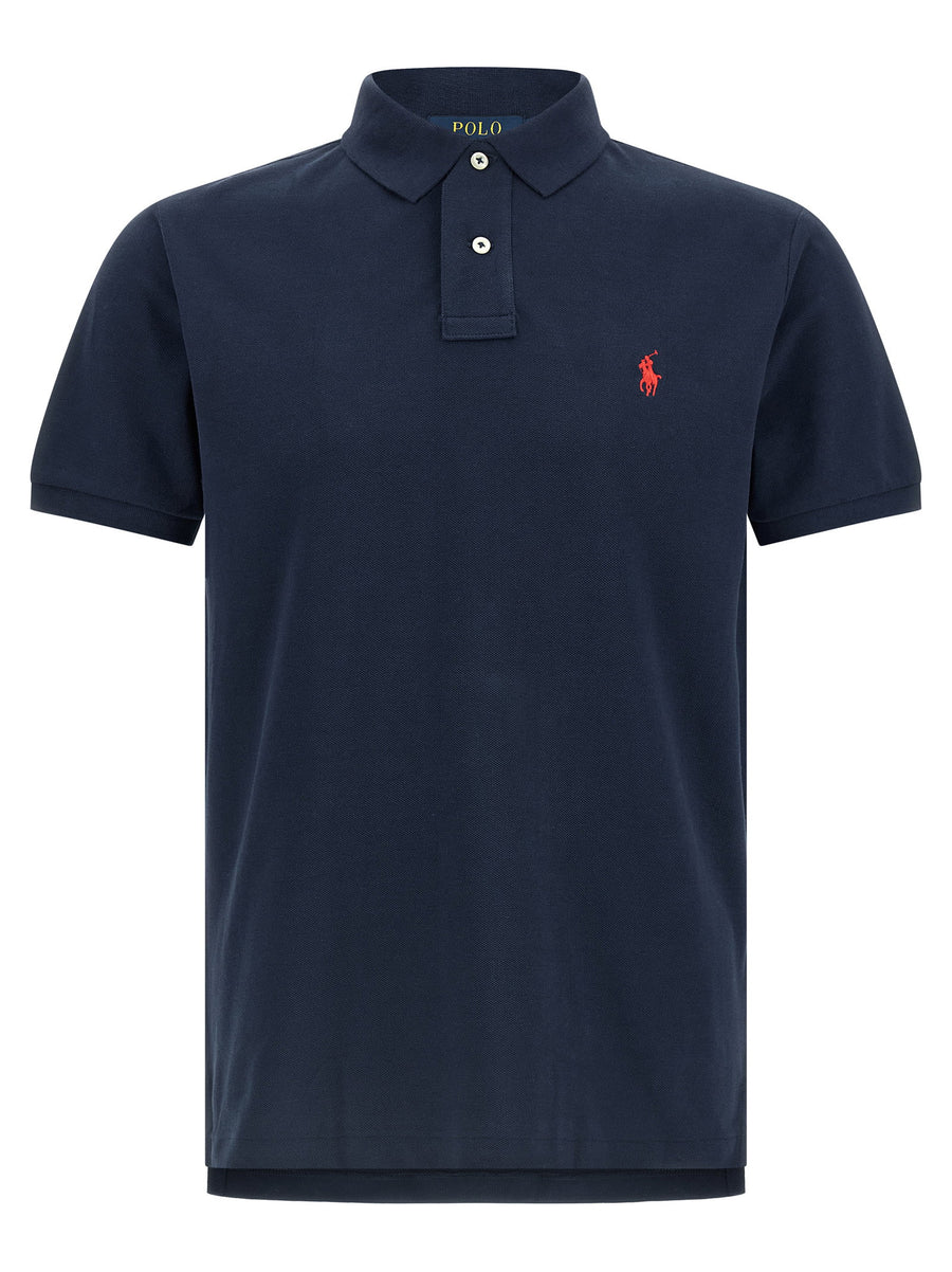 Polo Ralph Lauren Logo-Embroidered Piqué Cotton Polo — Navy