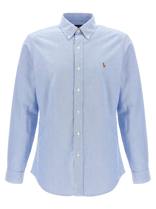 قميص أكسفورد Polo Ralph Lauren قطن قميص — أزرق فاتح