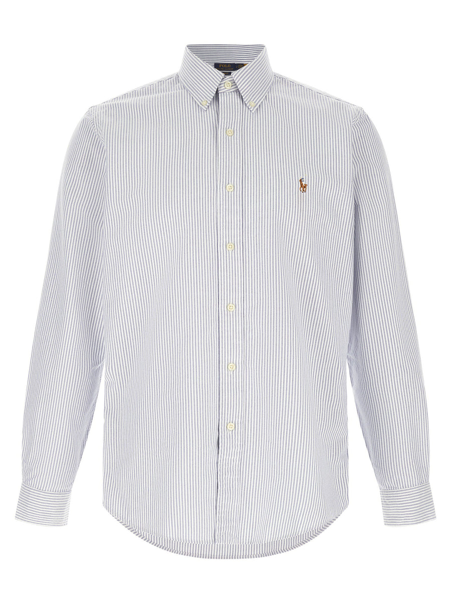 Polo Ralph Lauren Striped Oxford Cotton Shirt — Light Blue