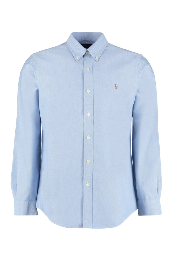 Shirt Button-Down Collar Blue Cotton