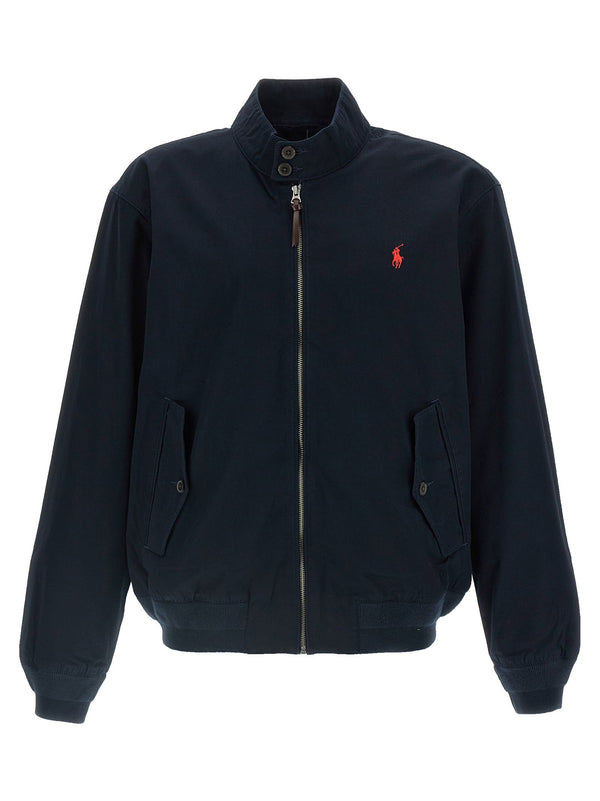 جاكيت بومبر قطن مطرز من Polo Ralph Lauren شعار — كحلي