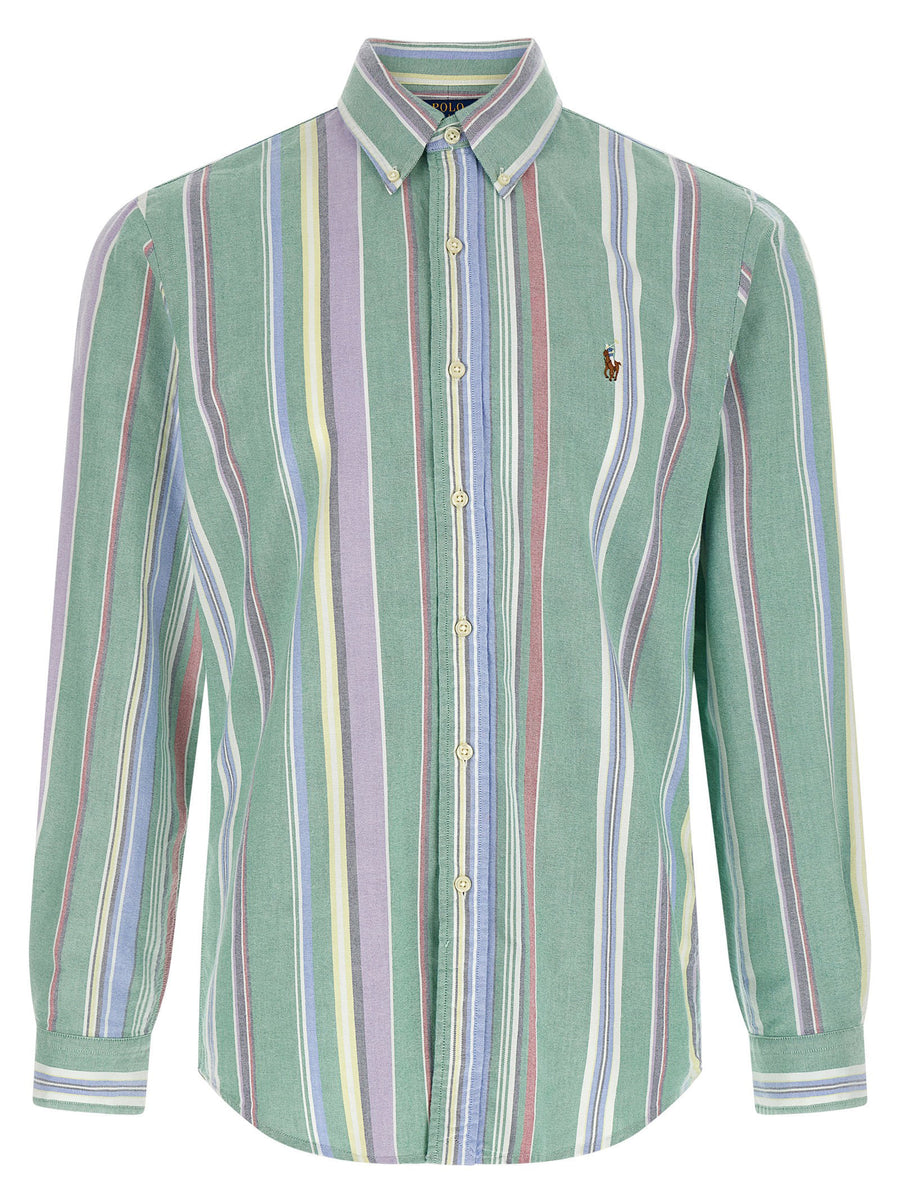 Polo Ralph Lauren Striped Oxford Cotton Shirt — Green