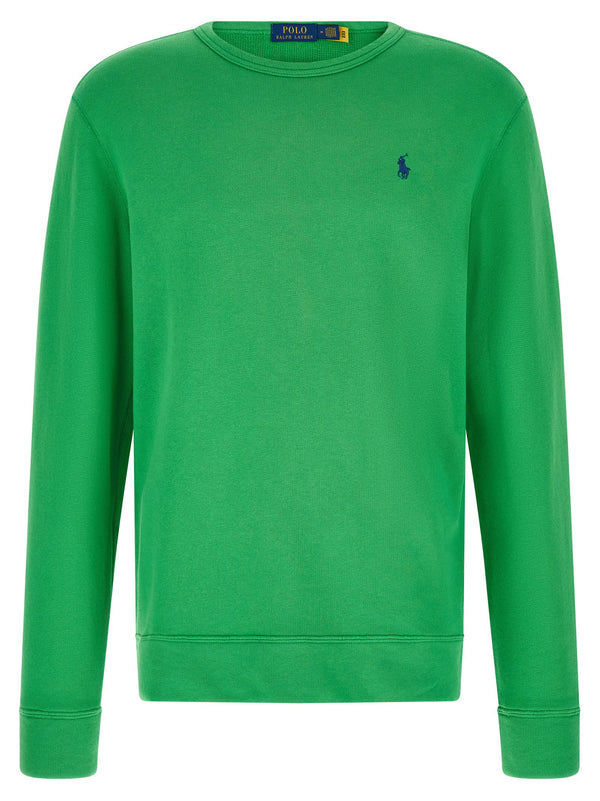 سويت شيرت Polo Ralph Lauren شعار مطرز بقماش لوب باك قطن — أخضر