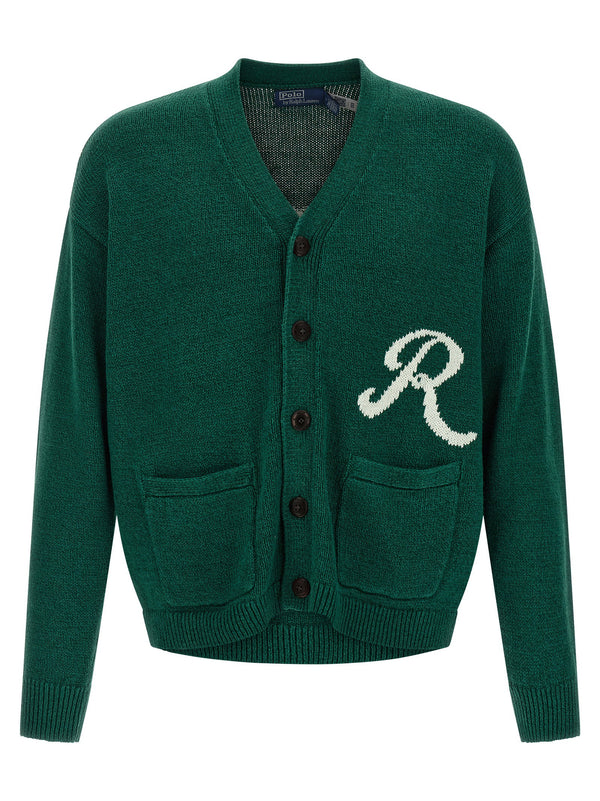 Polo Ralph Lauren Intarsia Logo Cardigan — Green