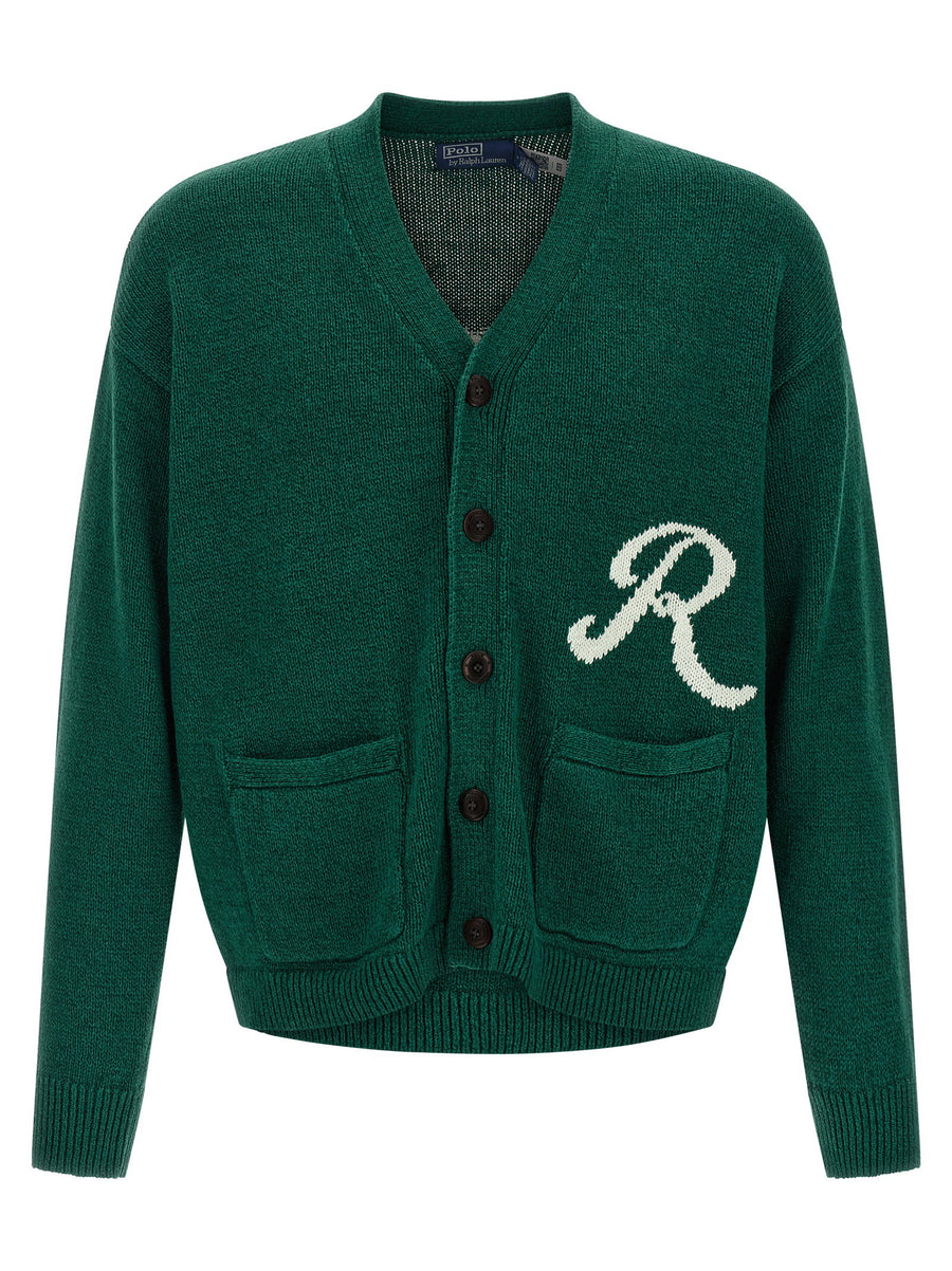 Polo Ralph Lauren Intarsia Logo Cardigan — Green