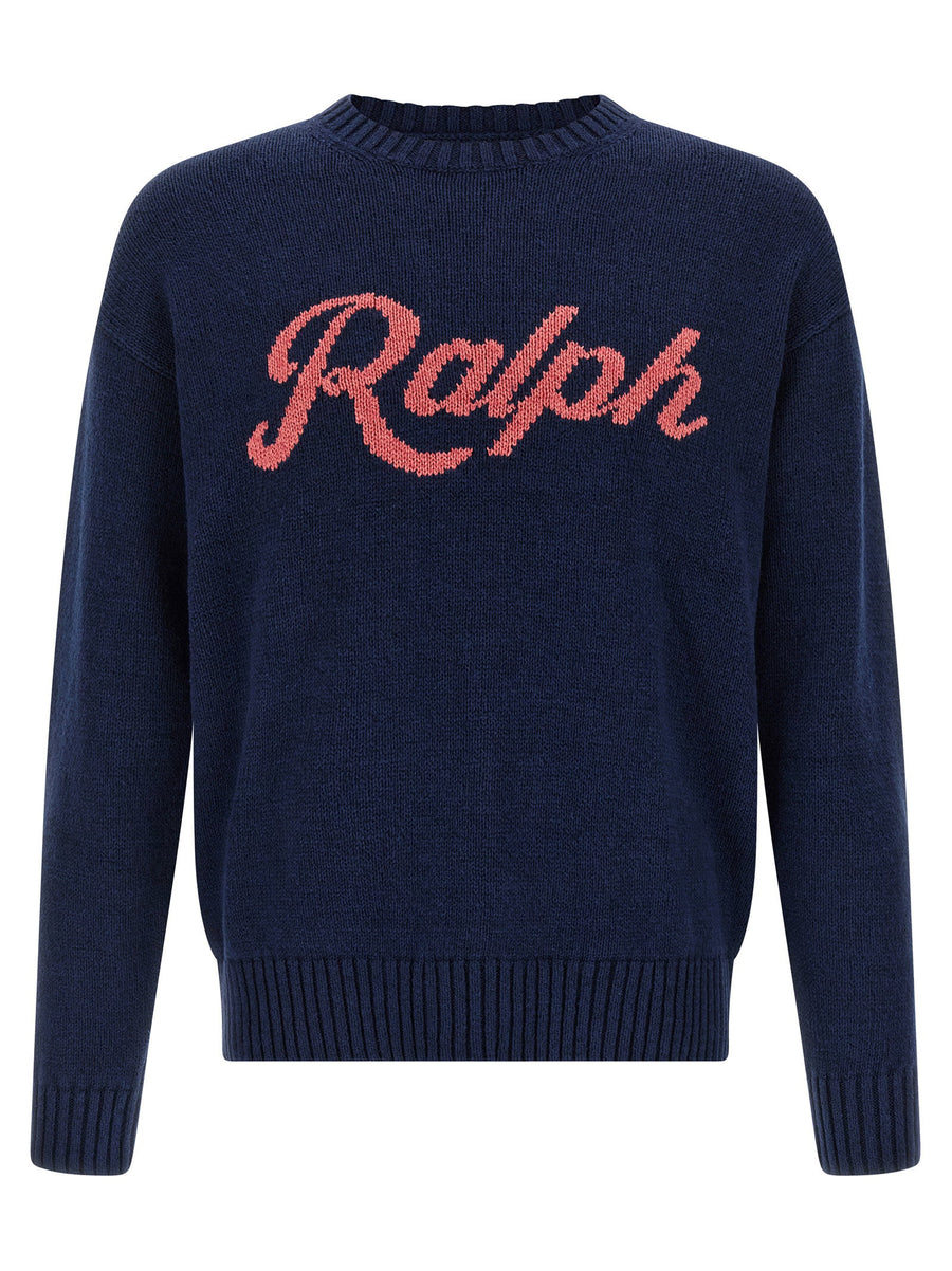 Polo Ralph Lauren Intarsia Logo Sweater — Navy