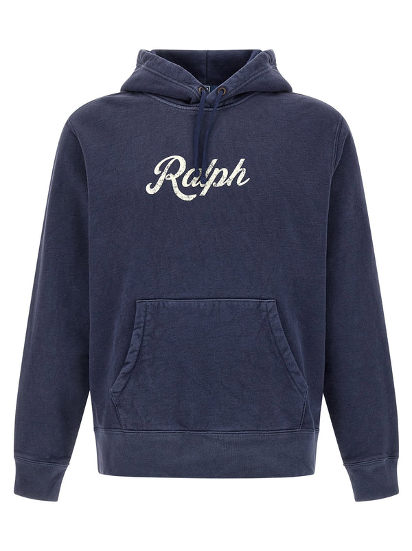 قطن هودي مطرزة من Polo Ralph Lauren شعار — كحلي