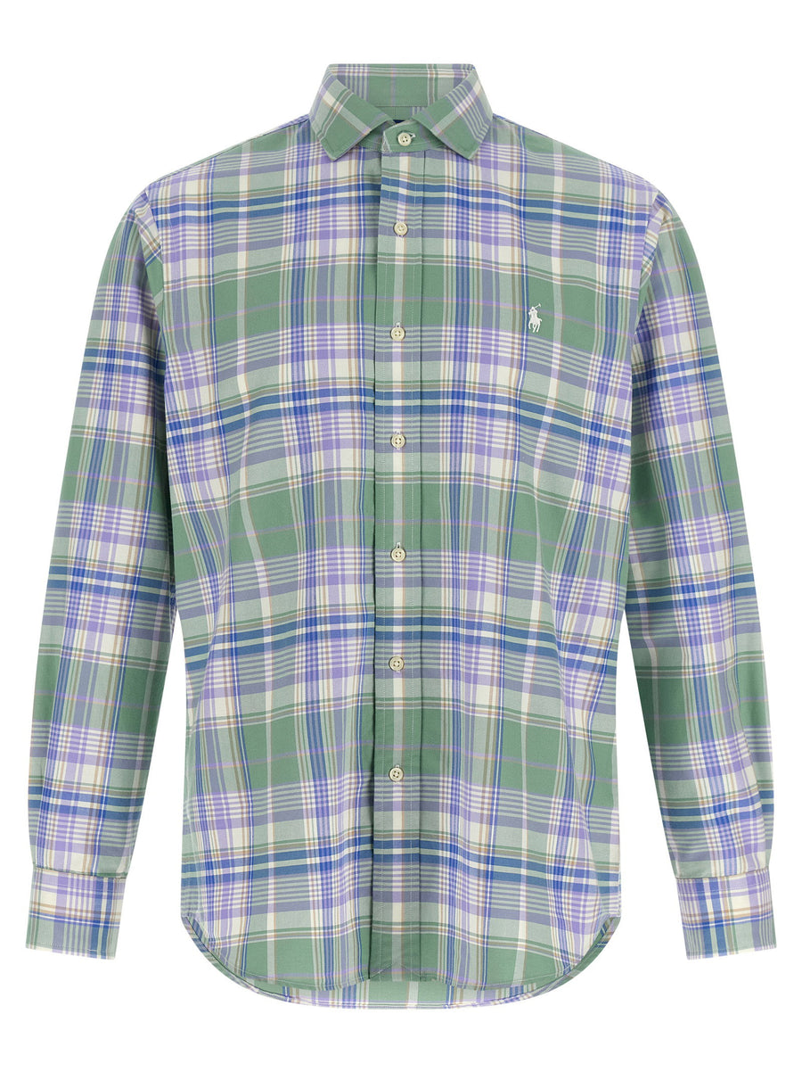 قميص أكسفورد مربعات Polo Ralph Lauren قطن قميص — أخضر