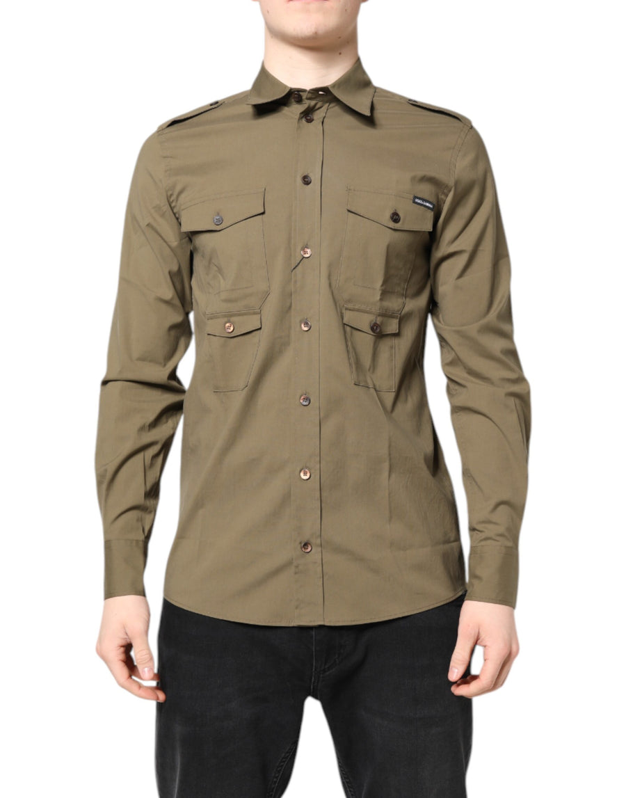 Dolce & Gabbana 97% Cotton shirt in brown