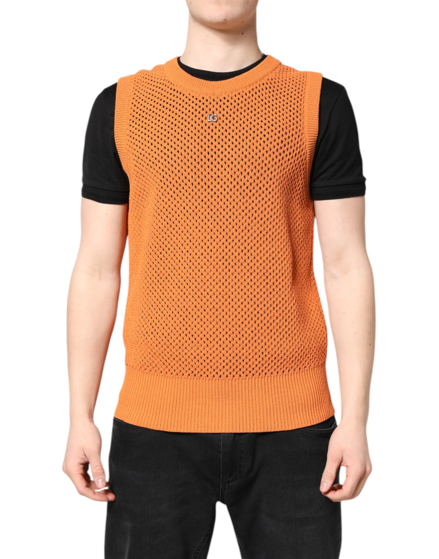 Dolce & Gabbana 70% Cashmere tank top in orange