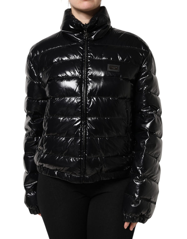 Dolce & Gabbana 76% Nylon 24% Polyurethane; Lining: 100% Polyester puffer jacket in black