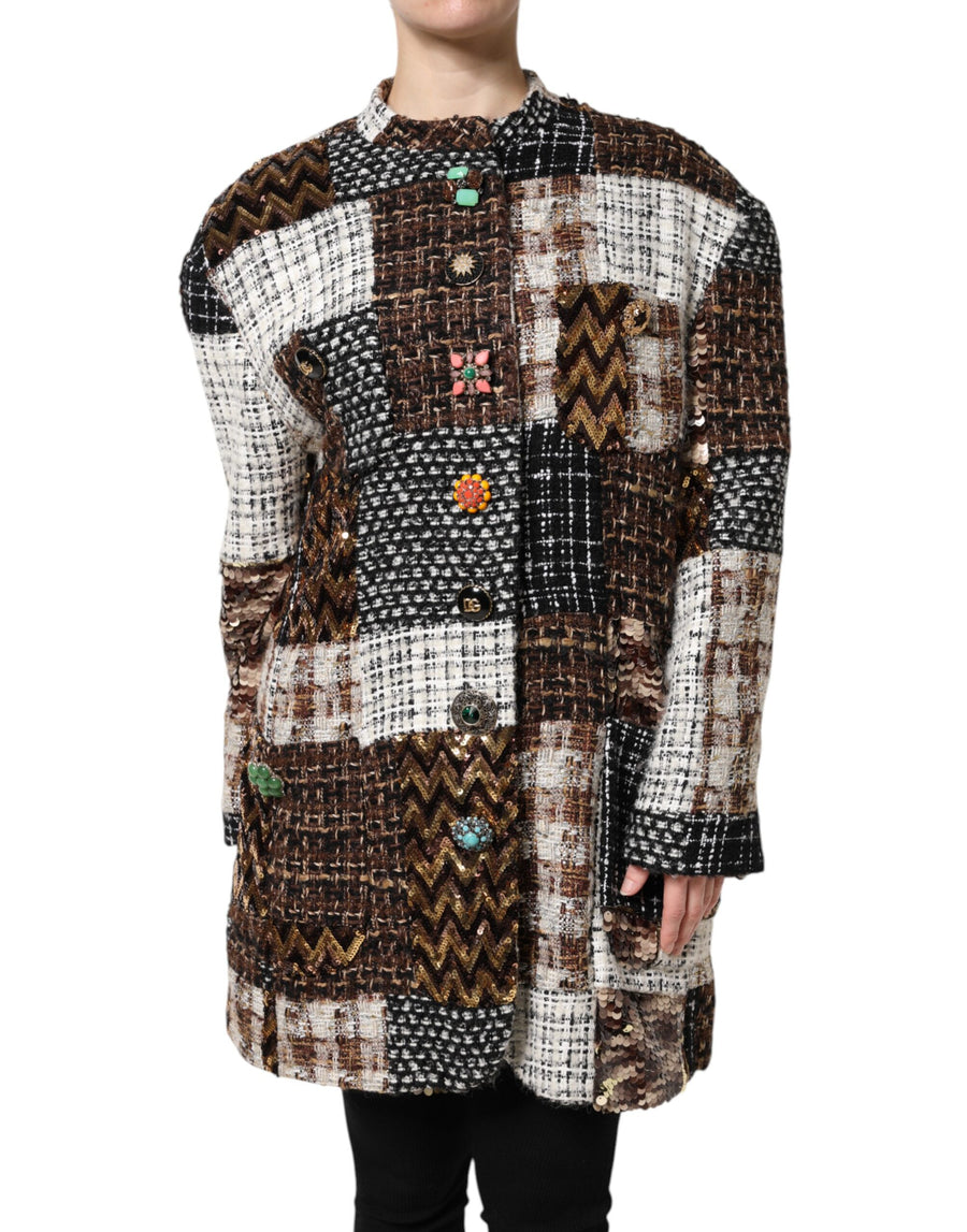 Dolce & Gabbana 25% Nylon 25% Cotton 20% Polyester 20% Acetate 4% Alpaca 4% Mohair 2% Steel; Lining: 92% Silk 8% Elastane jacket in multicolor