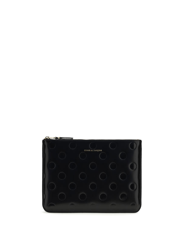 Comme Des GarçOns Wallet 100% Calf Leather Bos Taurus pouch in black