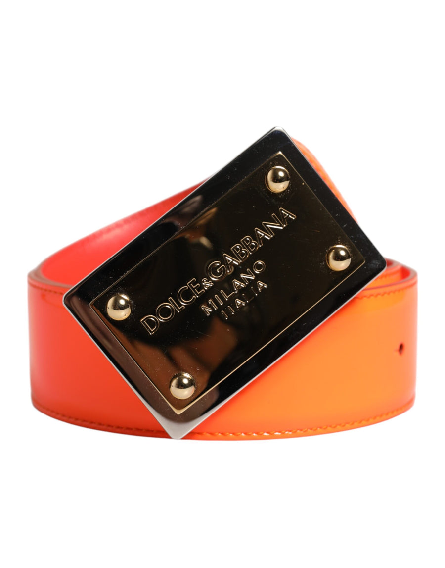 Dolce & Gabbana 100% Calf Leather belt in orange