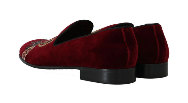 Dolce & Gabbana 100% Cotton Velvet loafer in red