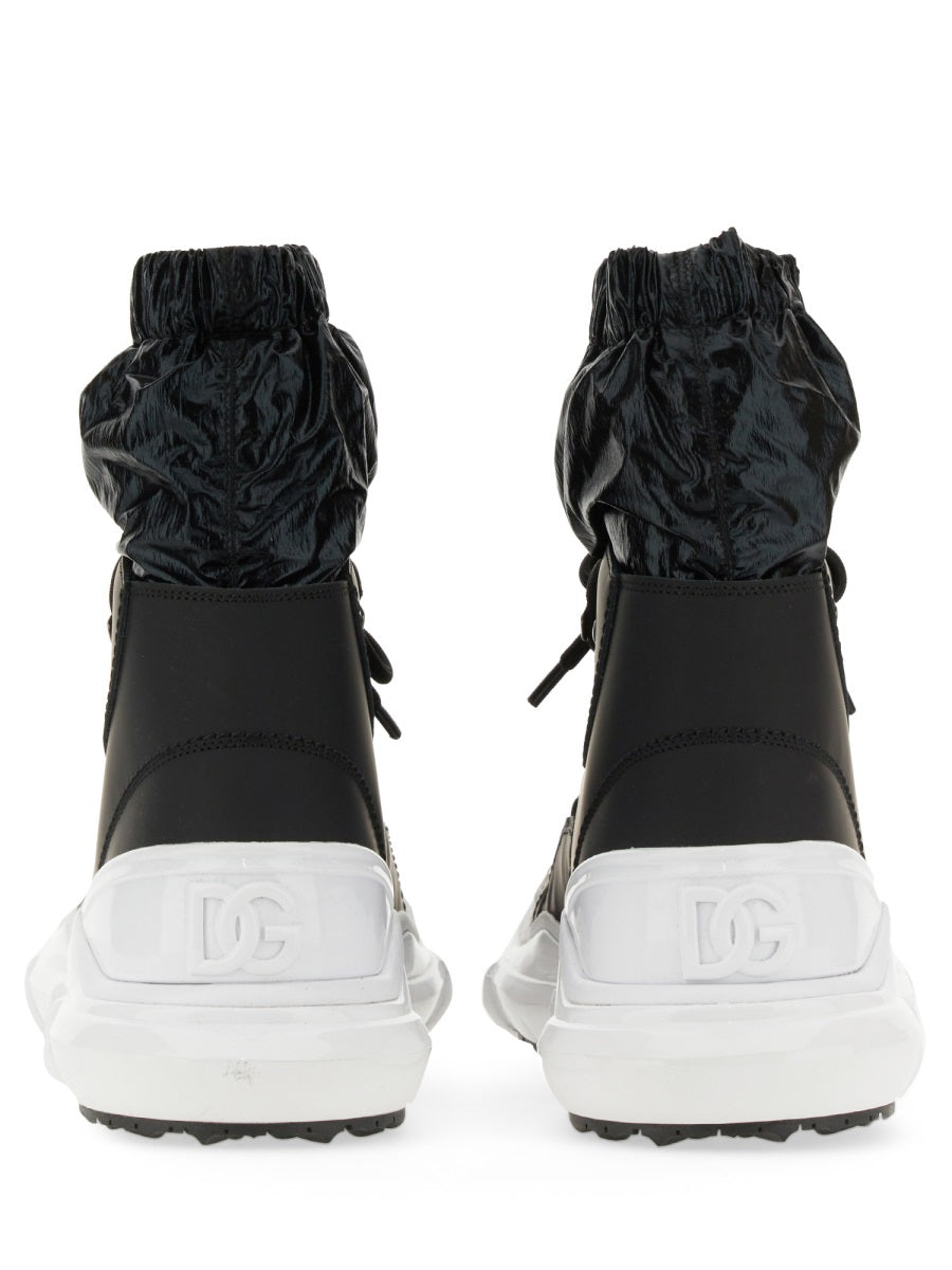 Lace-Up Boot Black Polyester
