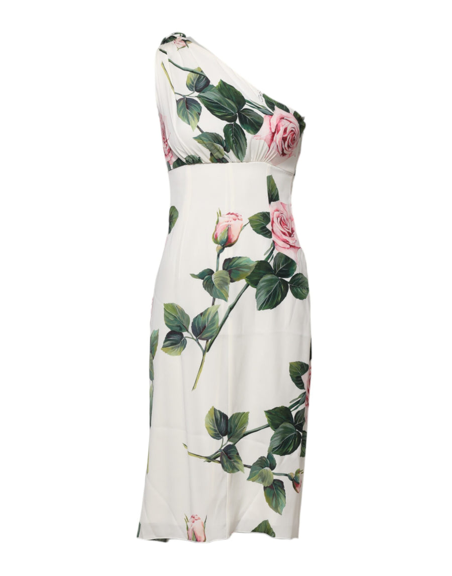 Dolce & Gabbana 94% Silk 6% Elastane dress in white