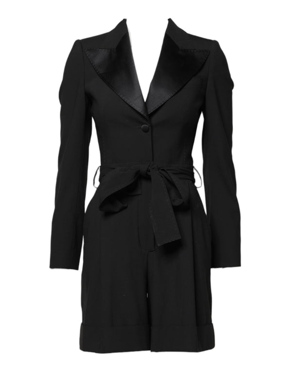 Dolce & Gabbana 79% Virgin Wool 16% Silk 4% Polyester 1% Elastane; Lining: 92% Silk 8% Elastane blazer dress in black