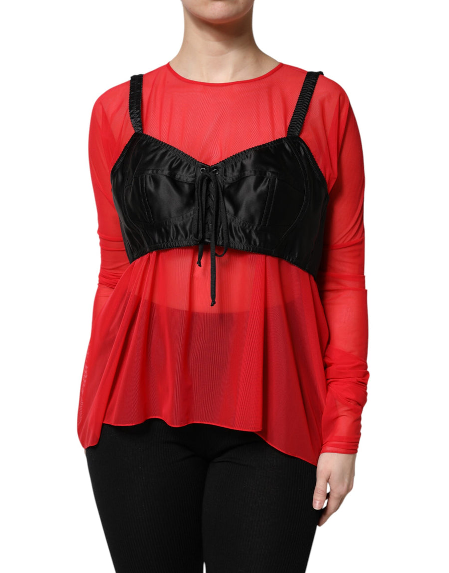 Dolce & Gabbana 92% Nylon 8% Elastane top in red