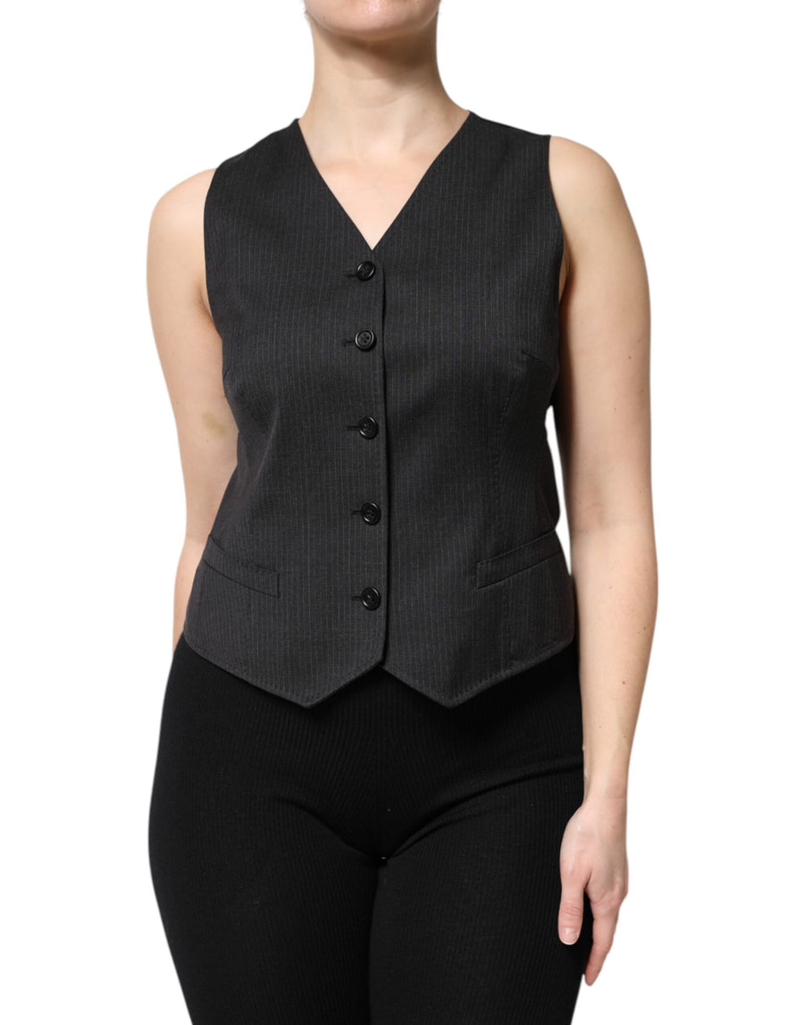 Dolce & Gabbana 50% Viscose 48% Virgin Wool 2% Elastane vest in black