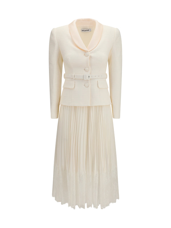 Self-Portrait 100% Polyester dress in cream