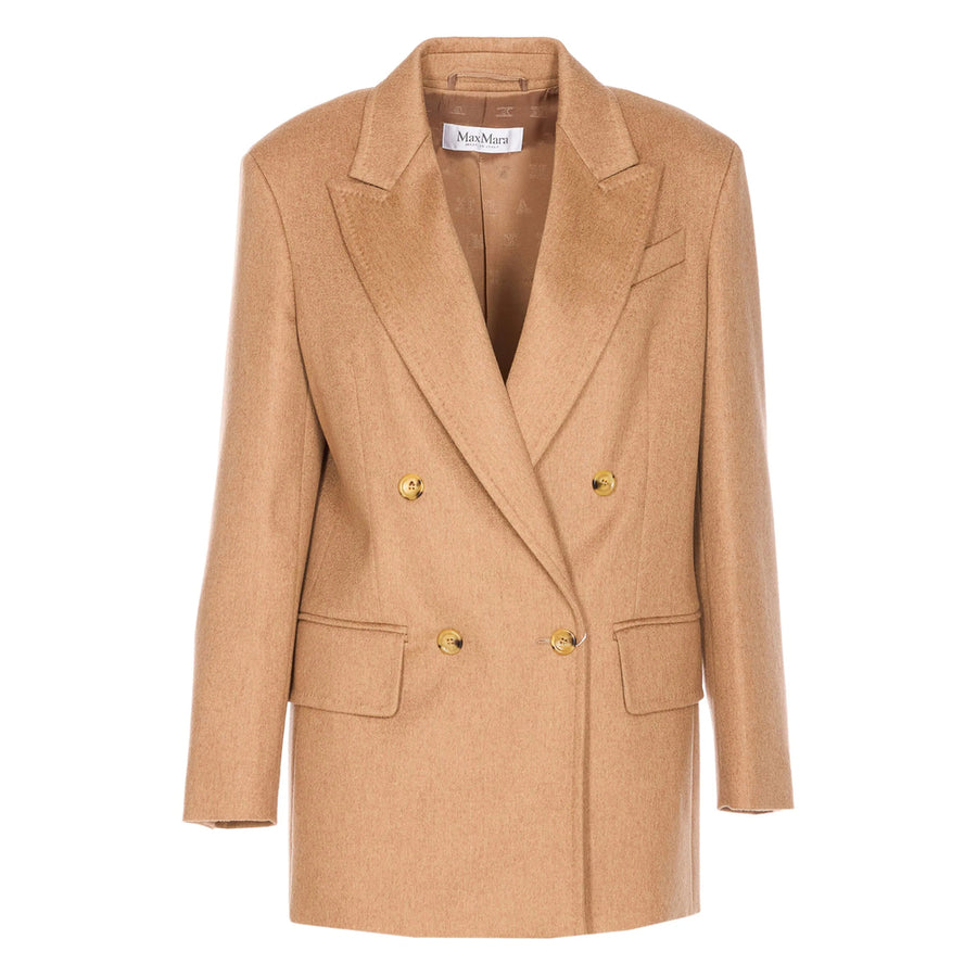 Double-Breasted Olimpia Camel Hair Blazer Brown Blazers