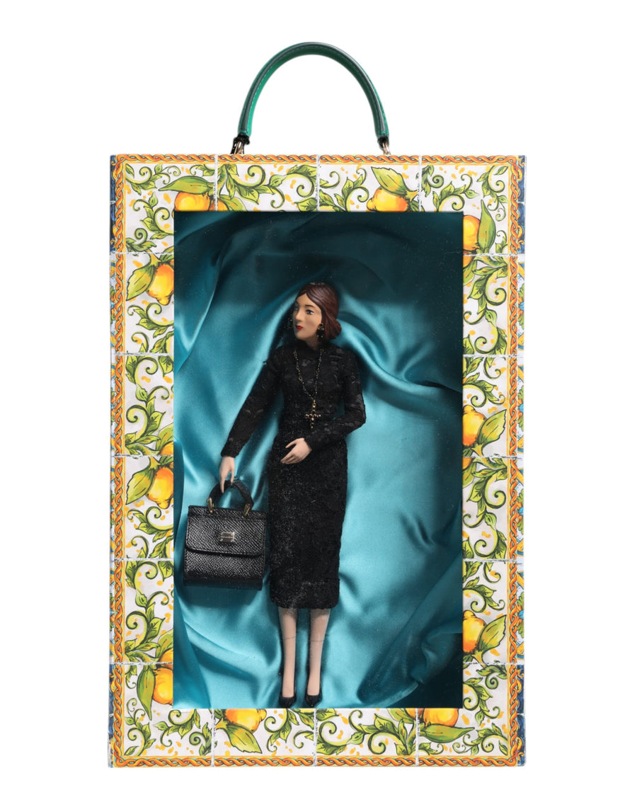 Black Dress Maria Porcelain Fashion Show Leather Sicily Dolls Silk Accessory