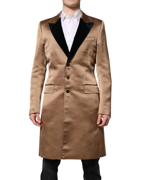 Dolce & Gabbana 100% Silk; Lining: 100% Viscose coat in brown