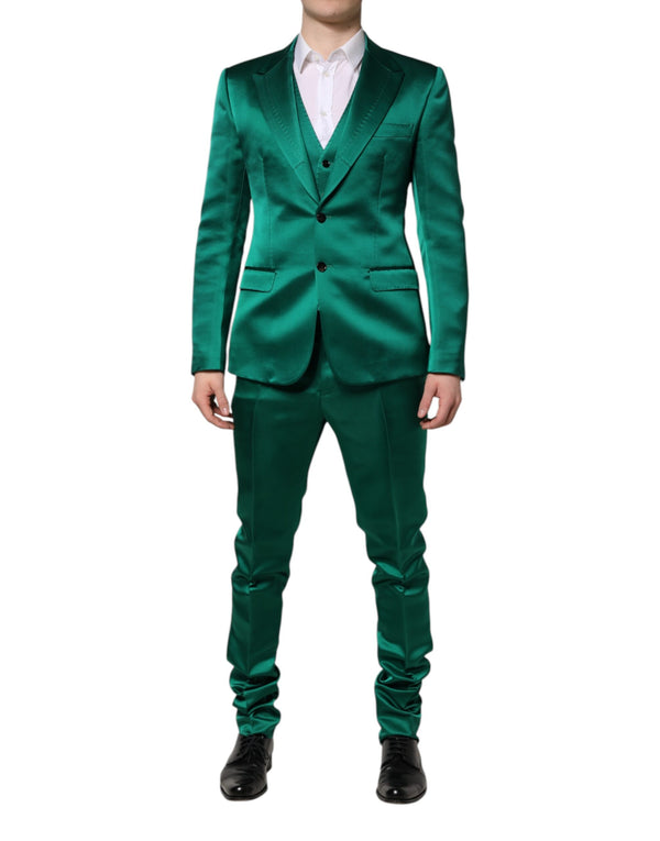 Dolce & Gabbana 100% Silk (shell) suit in green