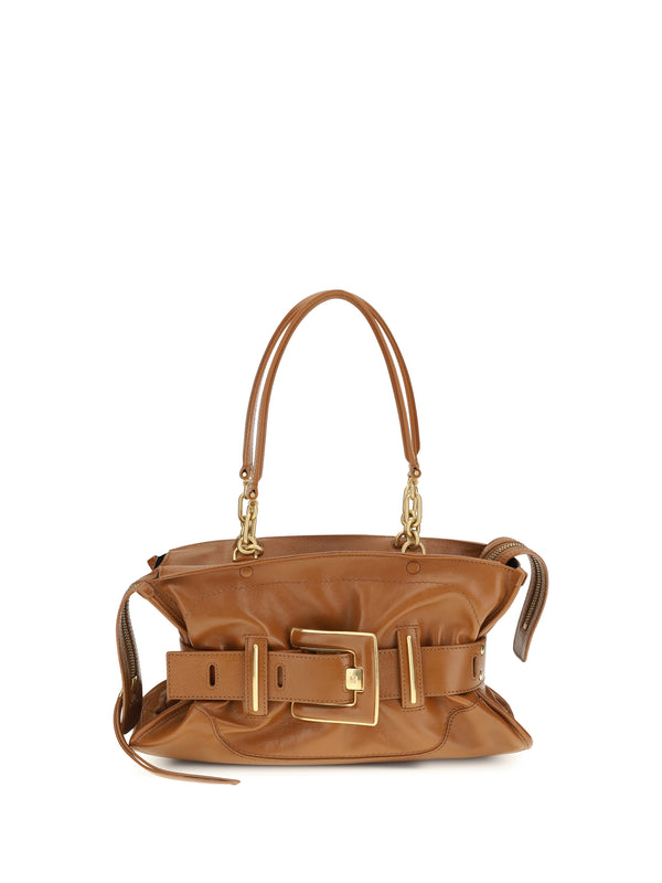 Balmain 100% calf suede shoulder bag in brown