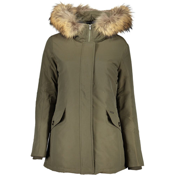 Woolrich 67% Cotton parka in green