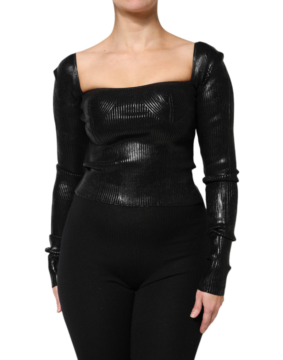 Dolce & Gabbana 71% Viscose 14% Polyester 12% Nylon 3% Elastane blouse in black