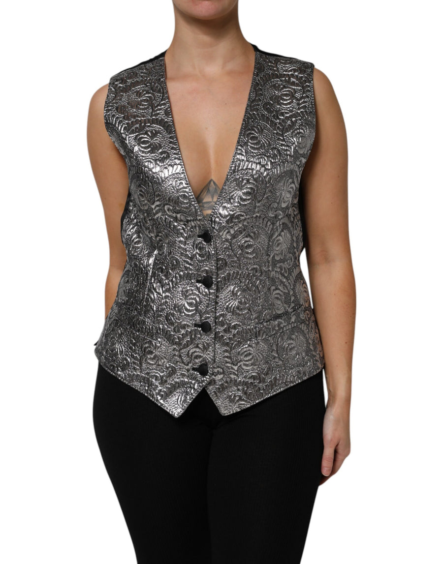 Dolce & Gabbana 45% Polyester vest in silver