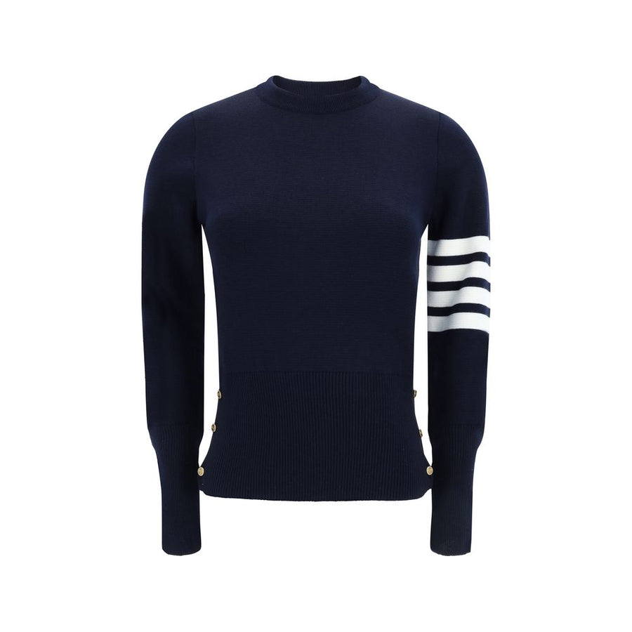 Thom Browne 100% Fleece Wool Ovis Aries sweater in navy