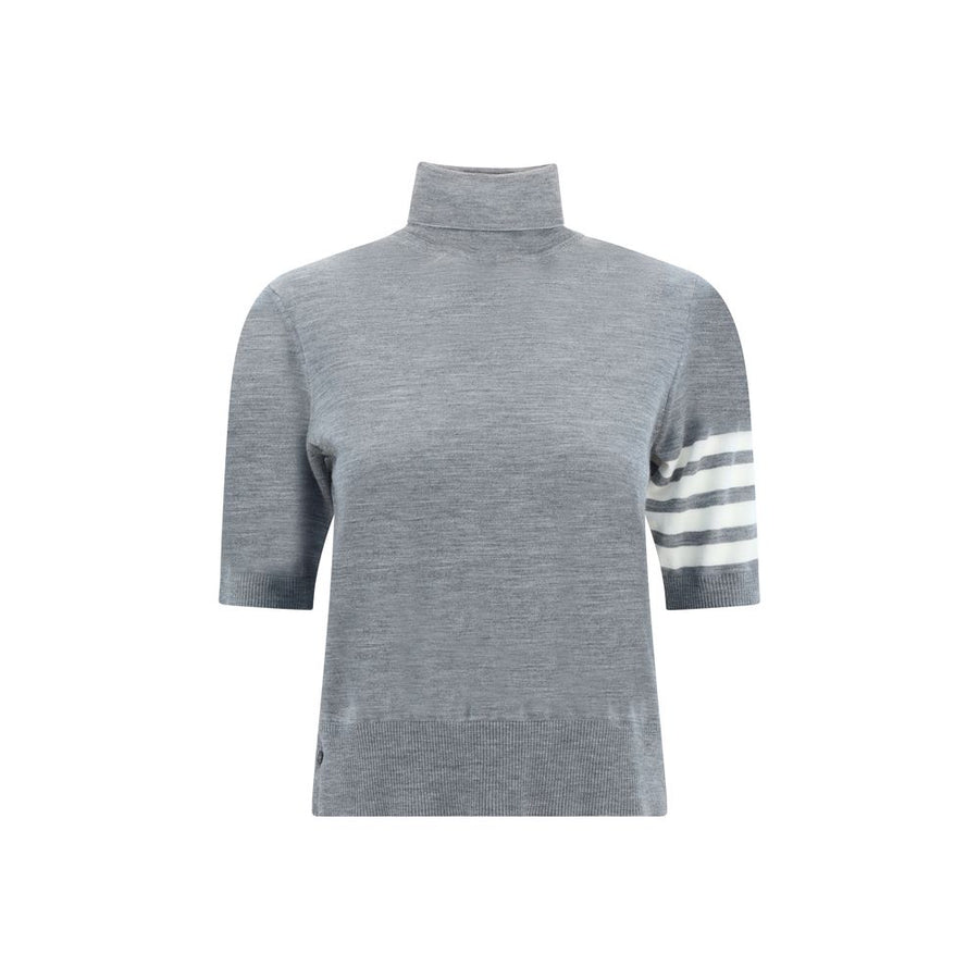Thom Browne 99% Fleece Wool Ovis Aries turtleneck sweater in gray