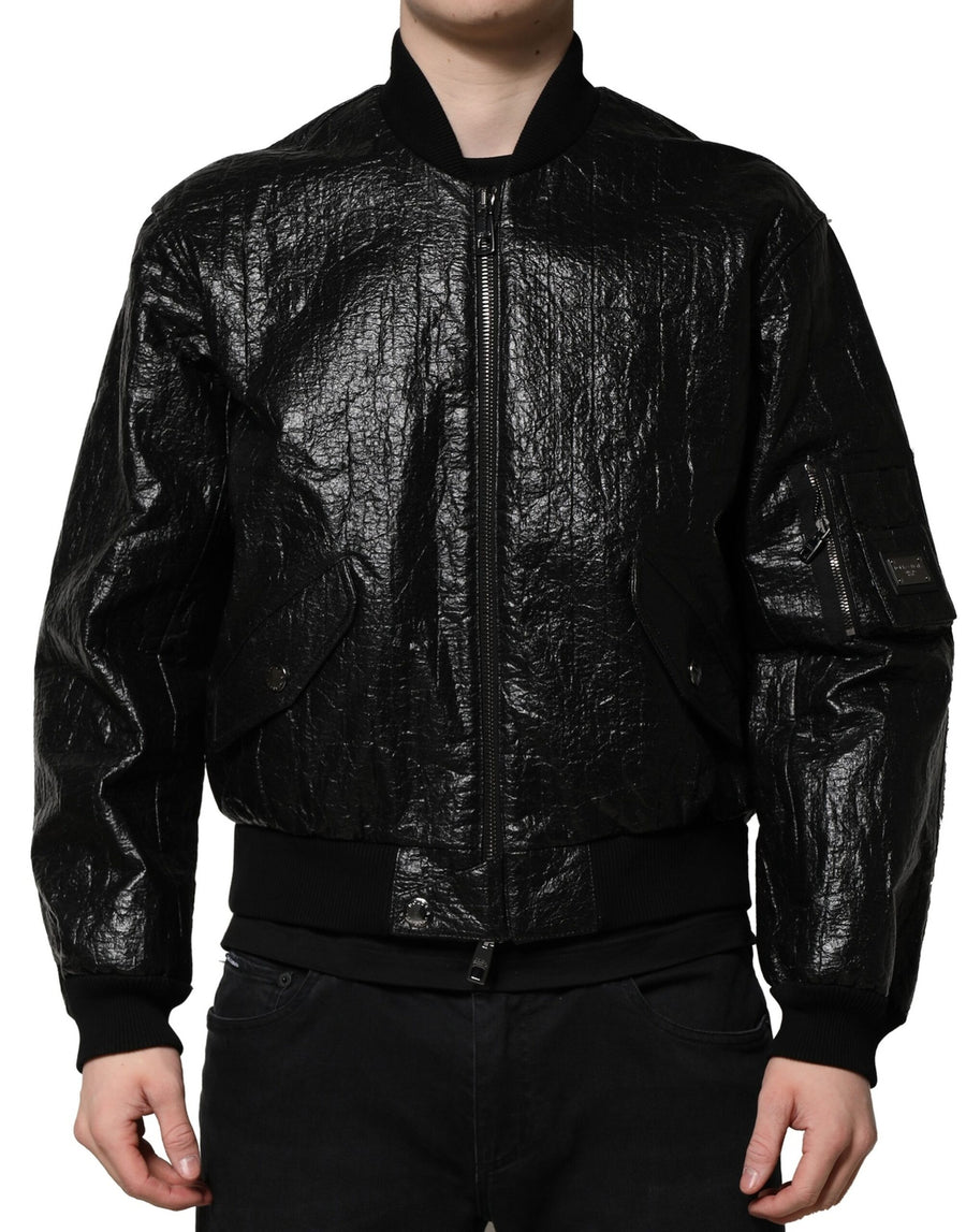 Dolce & Gabbana 68% Cellulose 32% Poly Lactic Acid; Lining: 100% Nylon jacket in black
