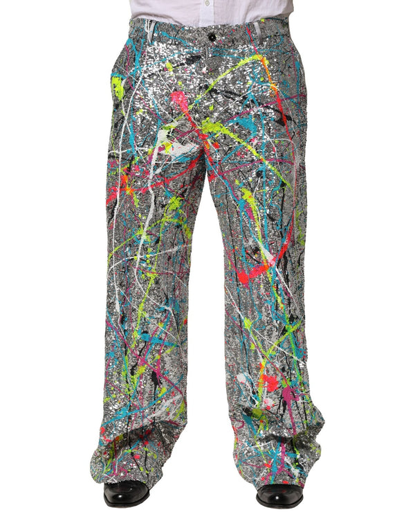 Dolce & Gabbana 80% Nylon 10% Silk 2% Elastane trousers in multicolor