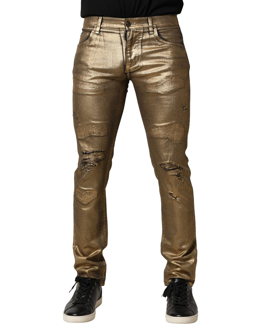 Dolce & Gabbana 98% Cotton 2% Elastane jeans in gold