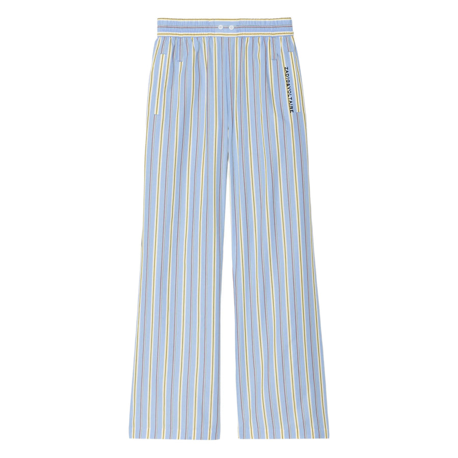 Straight Trousers Sixti Blue Cotton