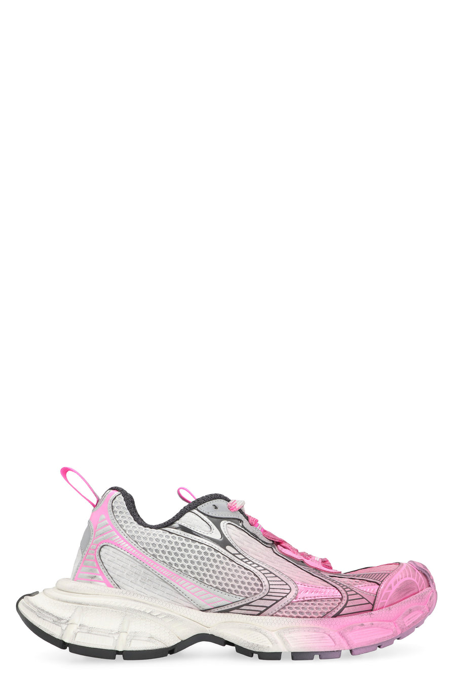 Mesh Fabric Low-Top Sneakers Pink Polyurethane Trainers
