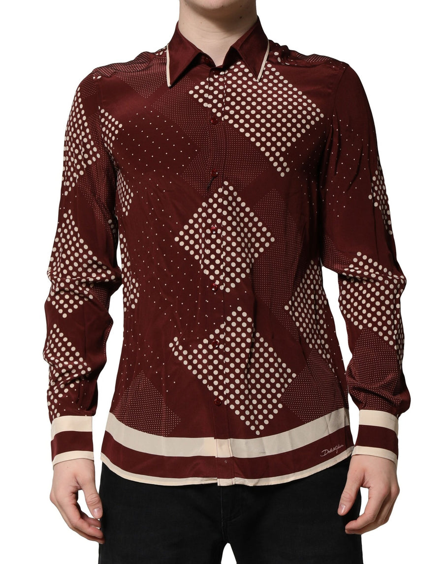 Dolce & Gabbana 100% Silk shirt in maroon