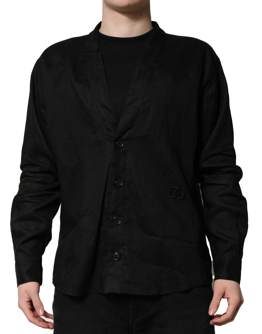 Dolce & Gabbana 100% Linen shirt in black