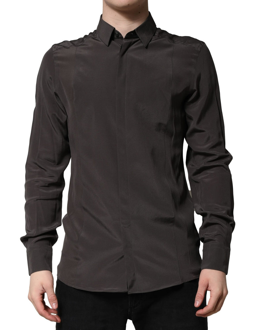 Dolce & Gabbana 100% Silk shirt in brown