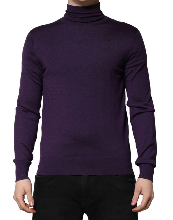 Dolce & Gabbana 70% Cashmere 30% Silk turtleneck sweater in purple