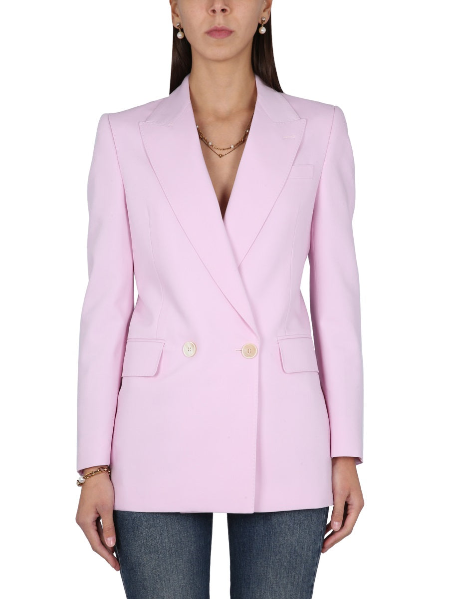 Double-Breasted Jacket Pink Wool
