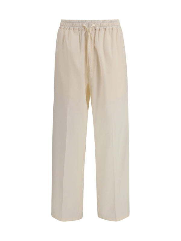 Umit Benan 94% cotton trousers in beige