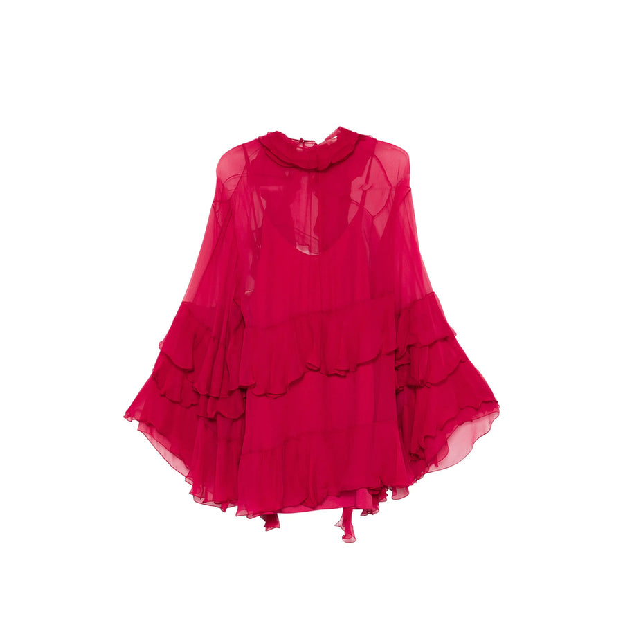 Silk Dress With Ruffles Pink Cocktail & Party